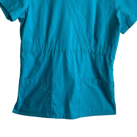 Butter Soft Women Scrub Top S Teal Medical Uniform Nurse‎ Workwear Dental Casual - Picture 7 of 10